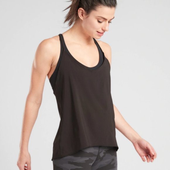 NWOT Athleta Black Solace Support Top (Small) - Picture 2 of 5